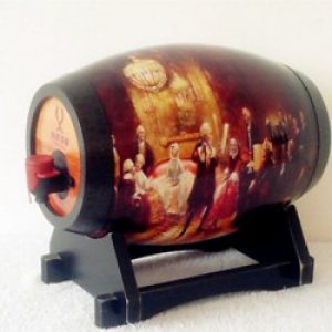 Distributeur de boisson de style classique à motif dessin en bois