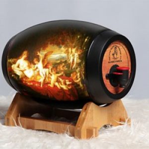 Distributeur de boisson de style classique à motif dessin en bois noir