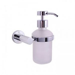 Distributeur de savon contemporain avec support en laiton et inox