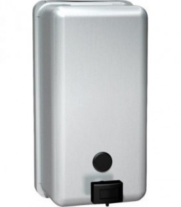 distributeur de savon inox pour montage mural, contenu 1200ml 122x208mm