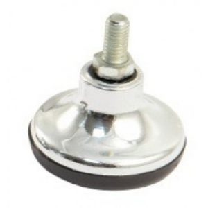 Dome de silence chromé à visser – patin plastique