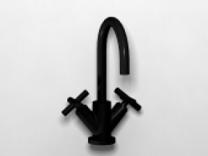 Dornbracht Tara – Mélangeur monotrou lavabo taille L avec garniture de vidage noir mat