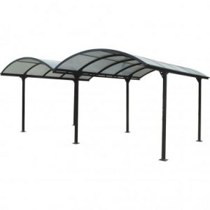 Double carport voiture en aluminium 28.62m², toit rond