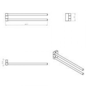 Double porte-serviettes pivotant white COSMIC