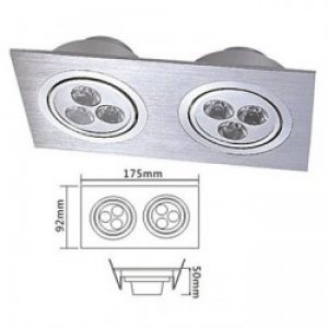 Double Spot encastré en Aluminiuim orientables