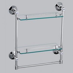 Double-étagère de rangement en verre de style contemporain