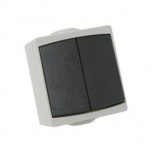 Double Va-et-vient encastré complet – blanc – Diam2