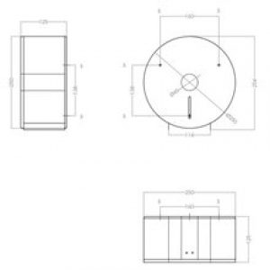 Dérouleur à papier WC gris 23cm Mediclinics