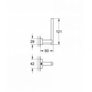 Dérouleur wc mural Grohe Essentials Cube