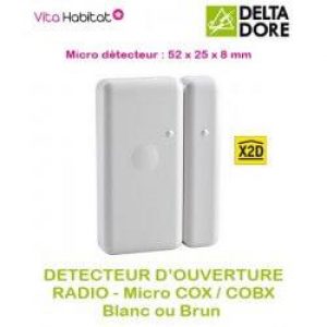 Détecteur d’ouverture Radio micro COX  Delta Dore BRUN CHOCOLAT – pile lithium fournie