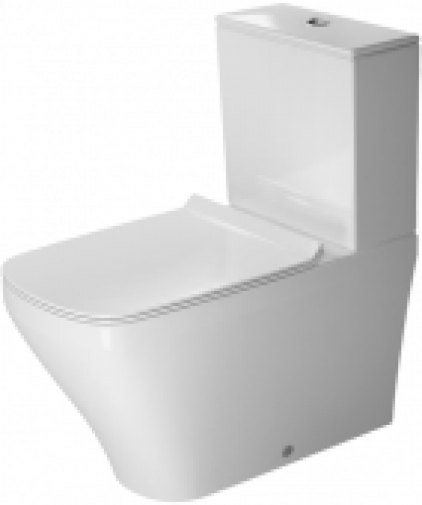 DURAVIT DuraStyle – Cuvette sur pied à fond creux à poser Confort Rimless® pour réservoir attenant blanc sans WonderGliss