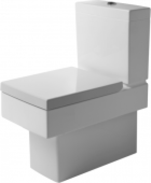 DURAVIT Vero – Cuvette sur pied à fond creux à poser pour réservoir attenant sans Rimless® blanc sans WonderGliss