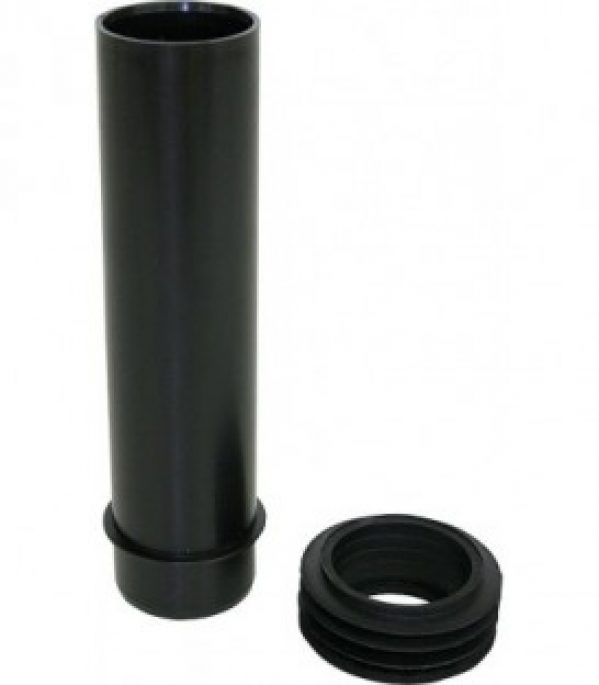 Embout d&rsquo;ecoulement pour WC diam 55 mm avec raccord de tuyau de chasse longueur 180 mm