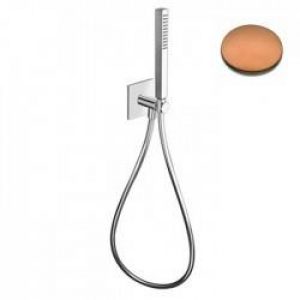 ENSEMBLE APPLIQUE PRISE D’EAU DOUCHETTE FLEXIBLE CARRE OR ROSE BROSSE – CRISTINA ONDYNA PD44334