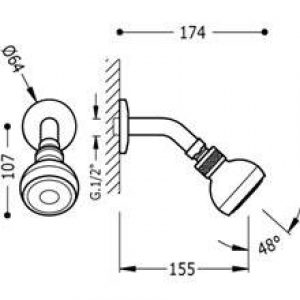 Ensemble bras de douche + pomme haute douche…