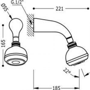 Ensemble bras de douche + pomme haute ECO…