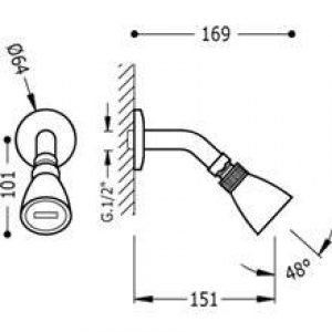 Ensemble bras de douche + pomme haute ECO TRES