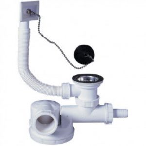 Ensemble complet vidage ESPACE Ø50 mm pour évier 1 bac – Wirquin Pro 30720483