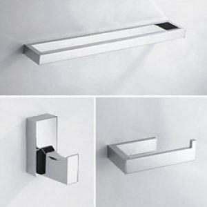 Ensemble d’accessoire de salle de bain en laiton argenté ( 3 pièces )