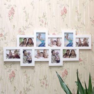 ensemble de 10 cadres photos de style rustique en bois