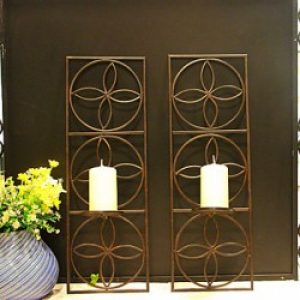 Ensemble de 2 décoration murale de style rustique en métal