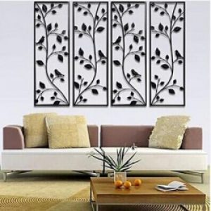 Ensemble de 2 décorations murales de style rustique à motif d’arbre