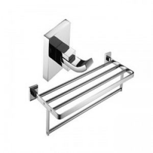 Ensemble de 2 pièces de salles de bain avec finition en laiton chromé ( porte-serviettes et patère de vêtements )