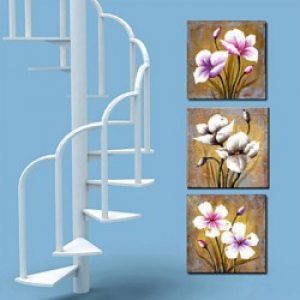 Ensemble de 3 décorations murales abstraites peintes à l’huile