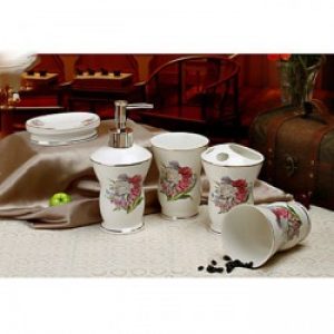 Ensemble de 5 récipients de salle de bain en céramique