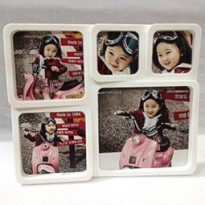 Ensemble de cadres photos style moderne en plastique blanc