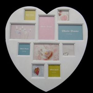 Ensemble de cadres photos style moderne à forme cœur en plastique