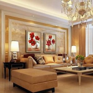 Ensemble de décorations murales abstraites de style moderne peintes à la main