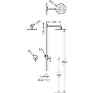 Ensemble de douche 1 voie RM TRES STUDY