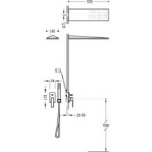 Ensemble de douche 2 voies Compact Ac TRES SLIM