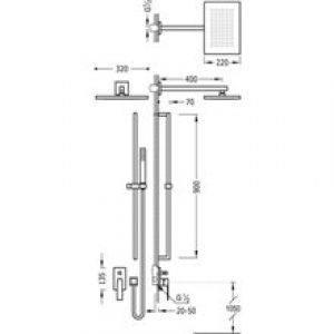 Ensemble de douche 2 voies TRES SLIM