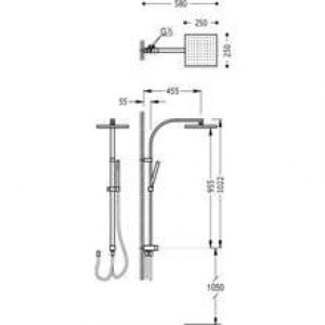 Ensemble de douche anti-calcaire incurvé CUADRO…