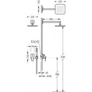 Ensemble de douche blanc de 2 voies TRES LOFT
