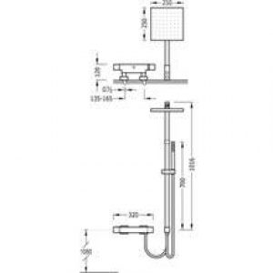 Ensemble de douche ECO CUADRO Tres thermostatique