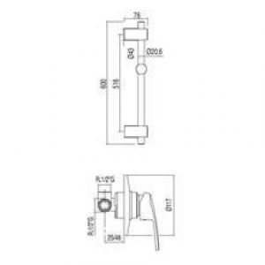 Ensemble de douche encastré de 1 voie ECO-TRES
