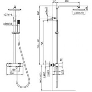 Ensemble de douche mitigeur Quadra de GME