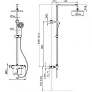 Ensemble de douche mitigeur Round de GME