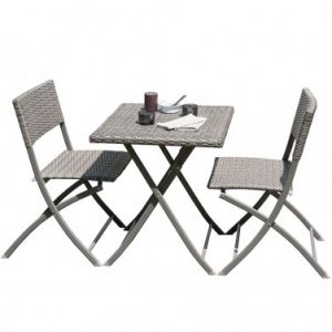 Ensemble de jardin DCB GARDEN 1 guéridon + 2 chaises – GRIS