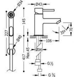 Ensemble de robinetterie pour bidet Alplus