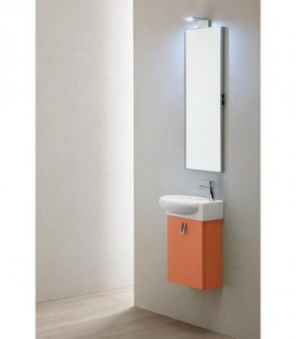 Ensemble meuble EDMA serie MBV lavabo rond et meuble couleur peche