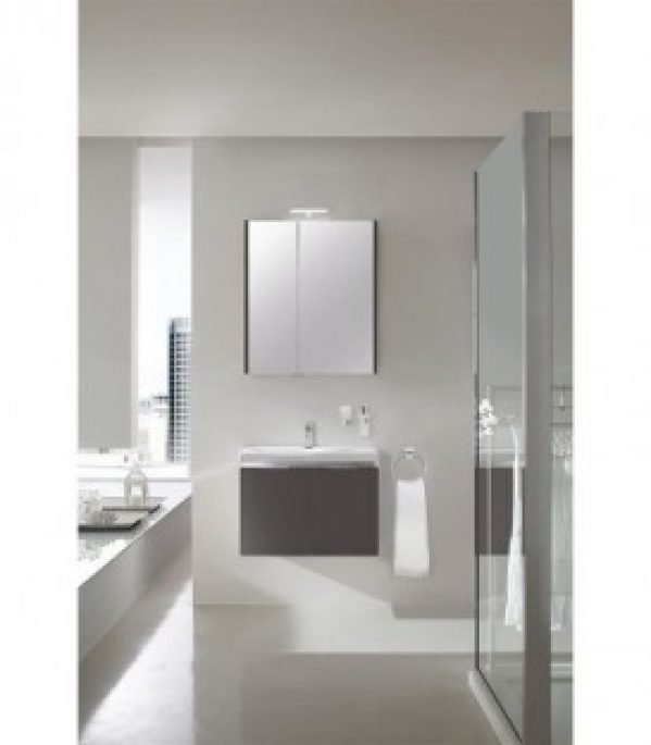 Ensemble salle de bain EOLA anthracite brillant largeur 700 mm