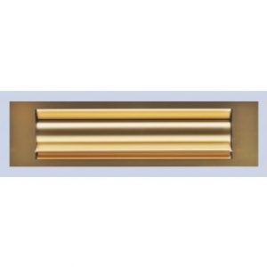 Entrée de courrier isolante pour porte bois/alu/PVC, alu anodisé or