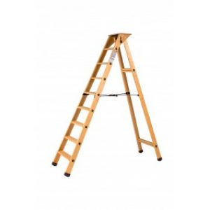 Escabeau bois 8 marches professionnel avec tablette