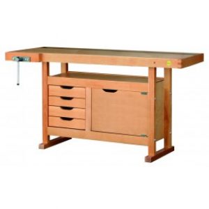 Etabli bois – menuisier – 1,50 m – caisson 4 tiroirs 1 porte