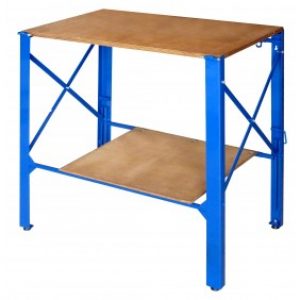 Etabli pliant – tablette intermédiaire – métal et bois
