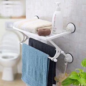 Etagère avec porte-serviettes en plastique , pvc et inox